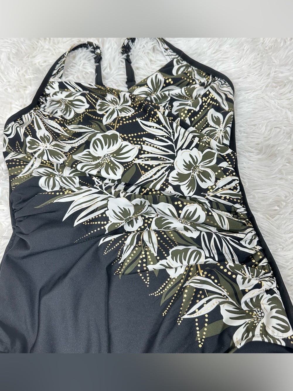 Miraclesuit Seraphina One Piece 10 Black Floral Underwire Tummy Control Swimsuit - Picture 3 of 15
